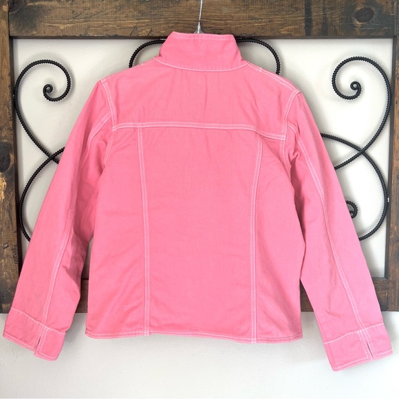 CAbi Watermelon Pink Button Front Pocket Jacket Size Large - Picture 2 of 10